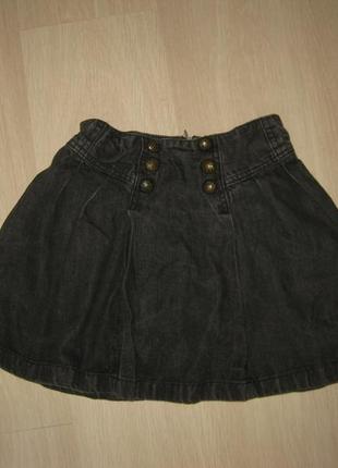 7-10 лет, джинсовая юбочка юбка zara с крупными пуговицами