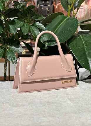 Женская сумка jacquemus прямоугольная розовая 23x13