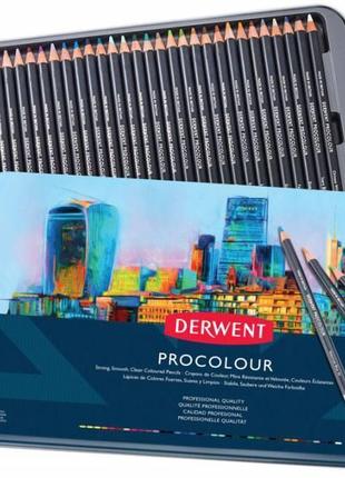 Набір кольорових олівців procolour 36 кв метал derwent