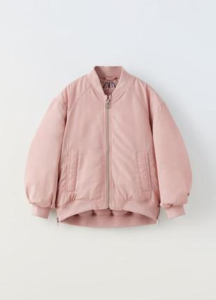 Розовая куртка бомбер оверсайз zara 11-12 лет (146-152 см)
