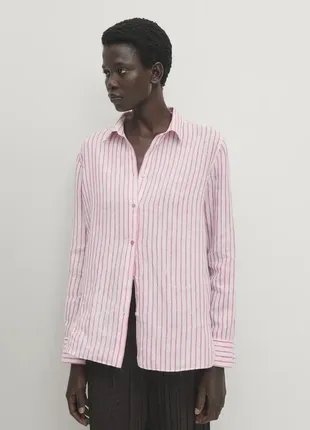 Рубашка  massimo dutti  размер xs.состояние новое. котон + лен