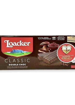 Вафли loacker с кремом двойной шоколад double choc, 175 г