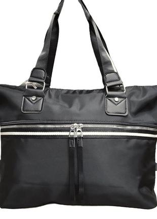 Сумка жіноча міська чорна тканева 30* 39* 14