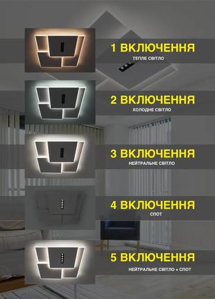 Люстра керована світлодіодна sterren 3s 105w white/black3 фото