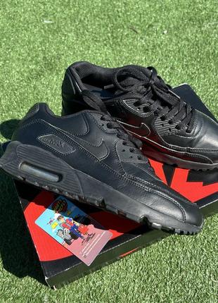 Женские кожаные кроссовки nike air max 90 ltr black8 фото