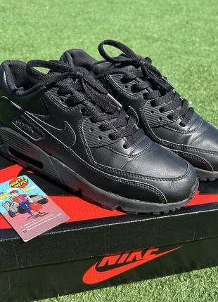 Женские кожаные кроссовки nike air max 90 ltr black7 фото