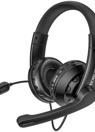 Навушники дротяні накладні borofone bo102 com gaming black/чорні