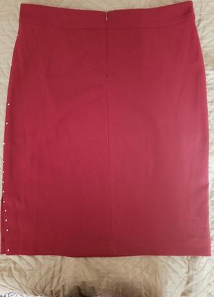 Стильная юбка кораллового цвета2 фото