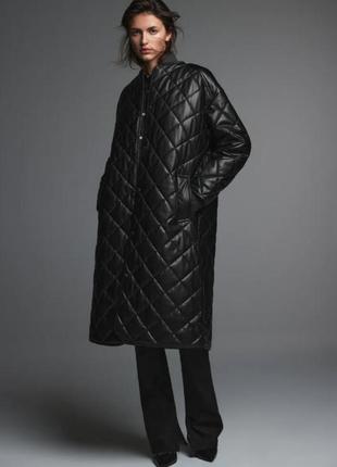 Стёганое пальто zara демисезонное