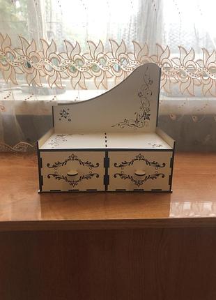 Органайзер для паперів, канцелярії з дерева (фанери), двп