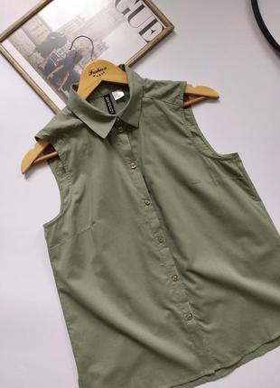 Натуральная легкая рубашка безрукавка h&amp;m2 фото