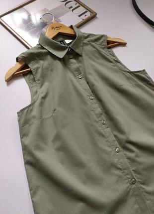 Натуральная легкая рубашка безрукавка h&amp;m3 фото