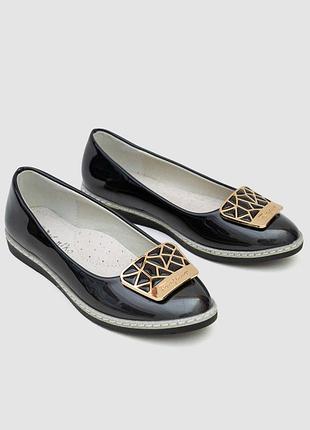 Туфли детские лаковые, цвет черный 3