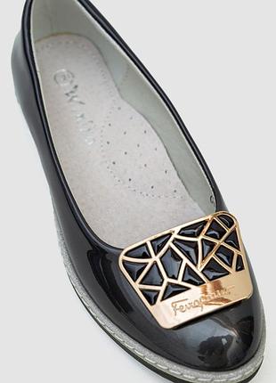 Туфли детские лаковые, цвет черный 2