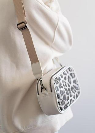 Модная сумочка для повседневного использования белый леопард модная сумка для девушки из эко-кожи