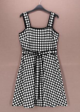 Платье трикотажное, хлопковое "dorothy perkins" в чёрно-белую клетку, uk16/eur44.