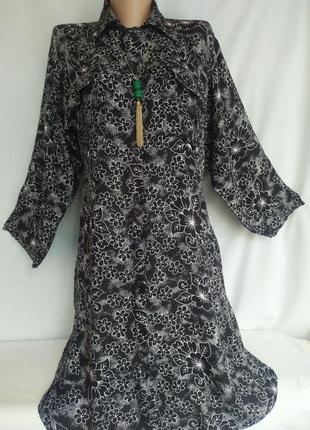 Стильное и современное удлиненное платье -рубашка из вискозы1 фото
