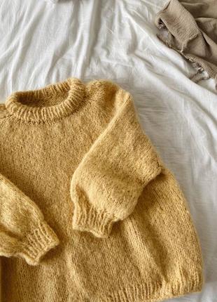 Теплый свитер оверсайз из шерсти альпака