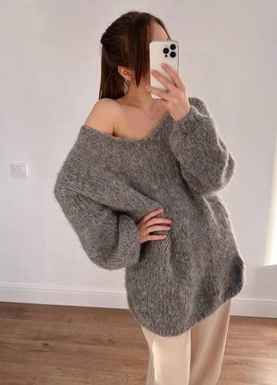 Базовый свитер оверсайз из шерсти альпака3 фото