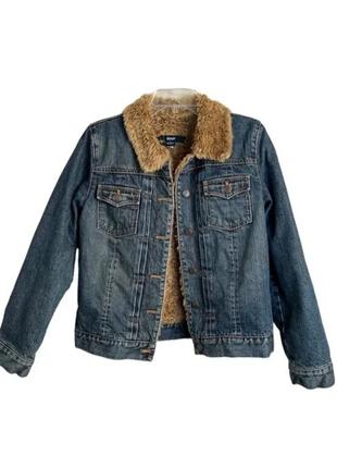 Джинсовая куртка на меху gap /винтажная куртка gap