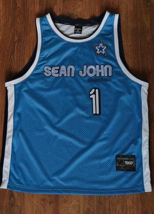 Баскетбольная майка sean john p diddy mens vintage y2k blue tank top basketball jersey victory serie