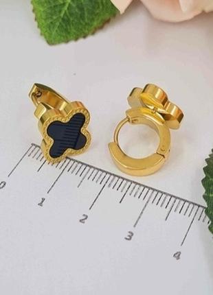 Брендові сережки в стилі "van cleef" ван кліф конюшина