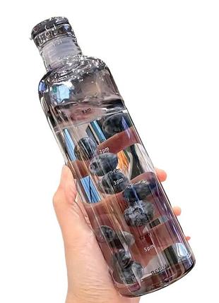 Легкая бутылка для воды из пищевого пластика 500 мл. черная