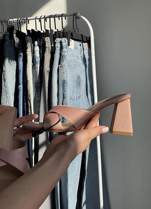 Пудрові мюлі мюли босоніжки босоножки zara 2324/810