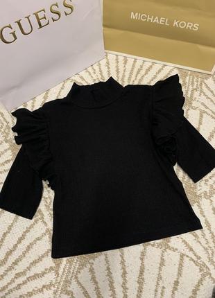 Блуза с воланами на плече zara2 фото