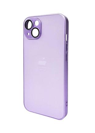 Чохол для смартфона ag glass matt frame color logo for apple iphone 12 light purple