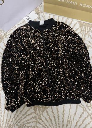 Куртка в пайетку zara