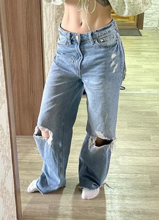 Светлые джинсы клеш2 фото