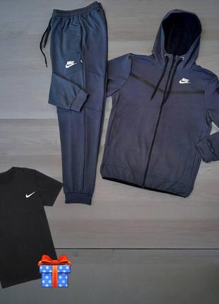 Спортивный костюм nike tech графит + футболка