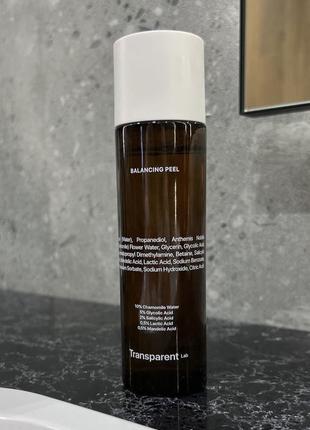 Кислотний пілінг-тонер для обличчя transparent-lab balancing peel