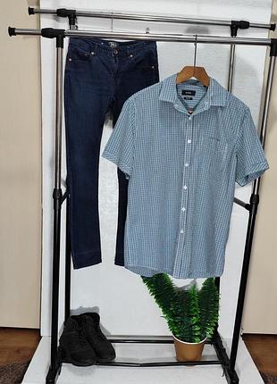 Мужская тенниска в клетку. размер l.