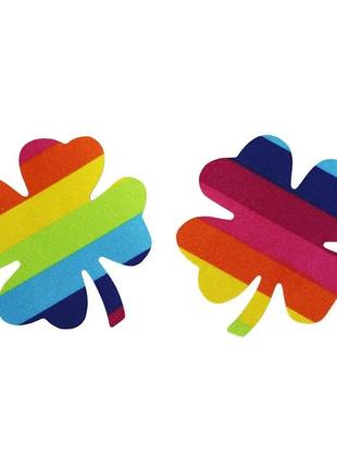 Стикини на грудь клевер 65 мм разноцветный