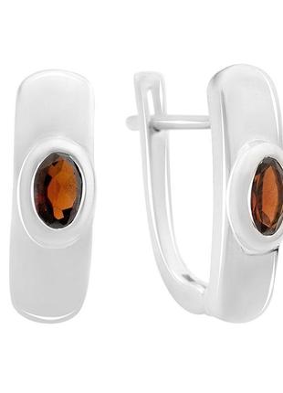 Серебряные серьги ogosilver с натуральным гранатом 1.125ct (2166283)