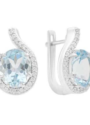 Серебряные серьги ogosilver с натуральным топазом 7ct (2165927)