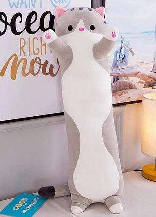 Плюшевый кот батон 50 см, подушка кот батон, плюшевый кот батон для утешения, py-634 мягкие игрушки-подушки