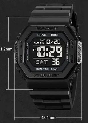 Тактичний годинник skmei 1988bk | модний чоловічий годинник | годинники наручні gv-945 електронні тактичні
