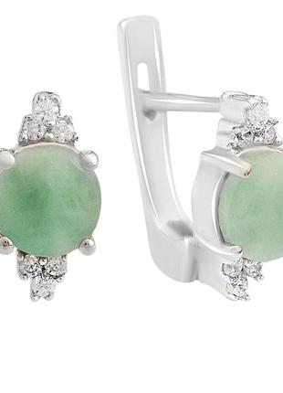 Серебряные серьги silverthin с натуральным изумрудом (2150930)