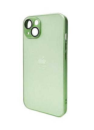 Чохол для смартфона ag glass matt frame color logo for apple iphone 12 light green