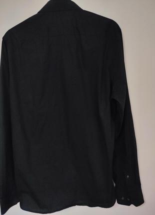Рубашка рубашка мужская черная прямая классическая повседневная c&amp;a man, размер m4 фото