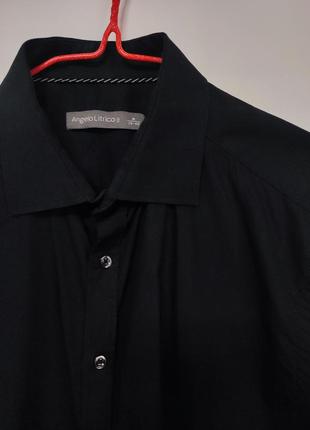 Рубашка рубашка мужская черная прямая классическая повседневная c&amp;a man, размер m2 фото
