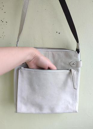 Оригінальна шкіряна сумка листоноші месенджер крос-боді від бренду next індія світла1 фото