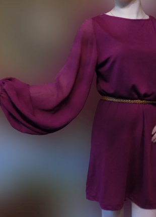 🍀 платье-туника с полупрозрачными рукавами1 фото