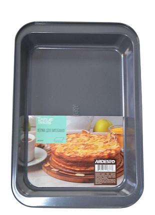 Форма для випікання ardesto tasty baking 37,5*25,5 см прямок., сірий,голубий, вуглецева сталь