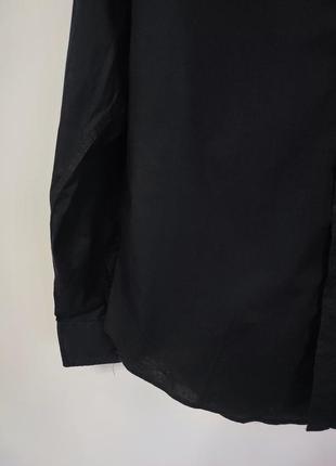 Рубашка рубашка мужская черная прямая slim fit классическая повседневная re camicia man, размер l3 фото