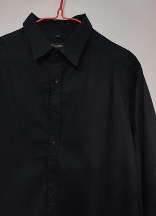 Рубашка рубашка мужская черная прямая slim fit классическая повседневная re camicia man, размер l4 фото
