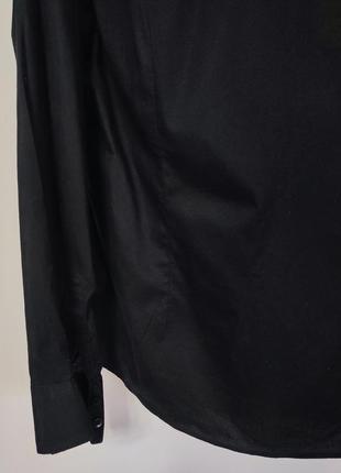 Сорочка рубашка чоловіча чорна пряма slim fit класична повсякденна re camicia man, розмір l7 фото